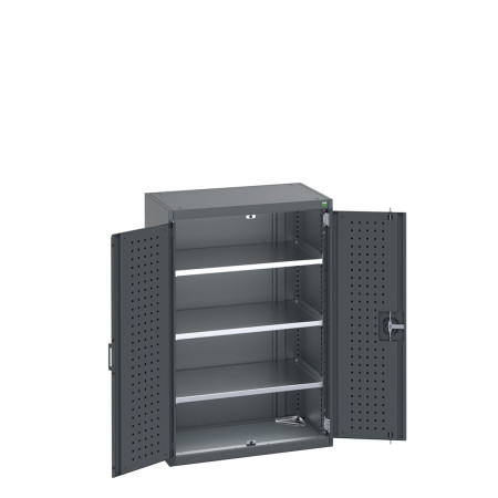 40012079 - Armoire CUBIO SMF-8512-11 - Avec Portes Perfo et 3 Tablettes - LxPxH 800x525x1200mm - Full Gris Anthracite RAL 7016 40012079 - Armoire CUBIO SMF-8512-11 - Avec Portes Perfo et 3 Tablettes - LxPxH 800x525x1200mm - Full Gris Anthracite RAL 7016