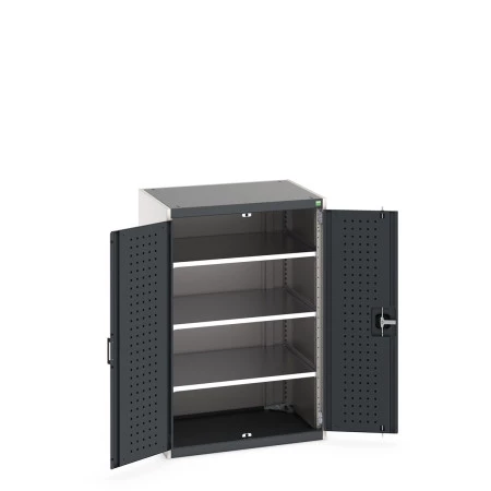 40020112 - Armoire CUBIO SMF-8612-11 - Avec Portes Perfo et 3 Tablettes - LxPxH 800x650x1200mm - Gris Anthracite RAL 7016 40020112 - Armoire CUBIO SMF-8612-11 - Avec Portes Perfo et 3 Tablettes - LxPxH 800x650x1200mm - Gris Anthracite RAL 7016
