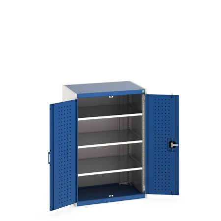 40020112 - Armoire CUBIO SMF-8612-11 - Avec Portes Perfo et 3 Tablettes - LxPxH 800x650x1200mm - Bleu Gentiane RAL 5010 40020112 - Armoire CUBIO SMF-8612-11 - Avec Portes Perfo et 3 Tablettes - LxPxH 800x650x1200mm - Bleu Gentiane RAL 5010