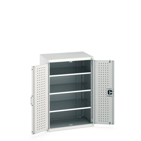 40020112 - Armoire CUBIO SMF-8612-11 - Avec Portes Perfo et 3 Tablettes - LxPxH 800x650x1200mm - Gris Clair RAL 7035 40020112 - Armoire CUBIO SMF-8612-11 - Avec Portes Perfo et 3 Tablettes - LxPxH 800x650x1200mm - Gris Clair RAL 7035