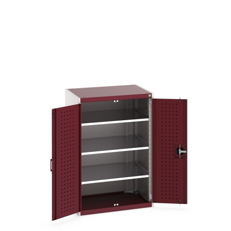 40020112 - Armoire CUBIO SMF-8612-11 - Avec Portes Perfo et 3 Tablettes - LxPxH 800x650x1200mm - Rouge Pourpre RAL 3004 40020112 - Armoire CUBIO SMF-8612-11 - Avec Portes Perfo et 3 Tablettes - LxPxH 800x650x1200mm - Rouge Pourpre RAL 3004