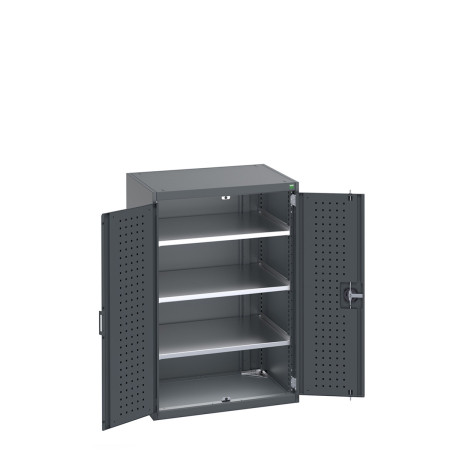 40020112 - Armoire CUBIO SMF-8612-11 - Avec Portes Perfo et 3 Tablettes - LxPxH 800x650x1200mm - Full Gris Anthracite RAL 7016 40020112 - Armoire CUBIO SMF-8612-11 - Avec Portes Perfo et 3 Tablettes - LxPxH 800x650x1200mm - Full Gris Anthracite RAL 7016