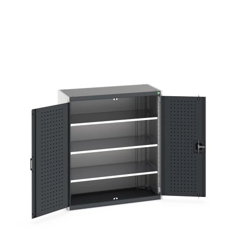 40013048 - Armoire CUBIO SMF-10512-11 - Avec Portes Perfo et 3 Tablettes - LxPxH 1050x525x1200mm - Gris Anthracite RAL 7016 40013048 - Armoire CUBIO SMF-10512-11 - Avec Portes Perfo et 3 Tablettes - LxPxH 1050x525x1200mm - Gris Anthracite RAL 7016
