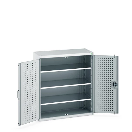 40013048 - Armoire CUBIO SMF-10512-11 - Avec Portes Perfo et 3 Tablettes - LxPxH 1050x525x1200mm - Gris Clair RAL 7035 40013048 - Armoire CUBIO SMF-10512-11 - Avec Portes Perfo et 3 Tablettes - LxPxH 1050x525x1200mm - Gris Clair RAL 7035