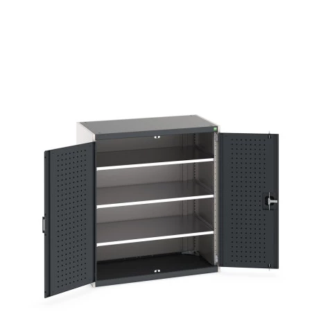 40021096 - Armoire CUBIO SMLF 10610-11 - Avec Portes Perfo et 3 Tablettes - LxPxH 1050x650x1200mm - Gris Anthracite RAL 7016 40021096 - Armoire CUBIO SMLF 10610-11 - Avec Portes Perfo et 3 Tablettes - LxPxH 1050x650x1200mm - Gris Anthracite RAL 7016