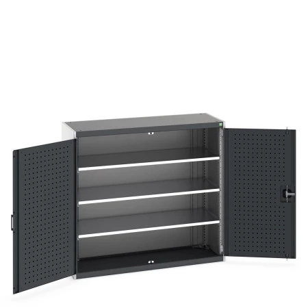 40014048 - Armoire CUBIO SMF-13512-11 - Avec Portes Perfo et 3 Tablettes - LxPxH 1300x525x1200mm - Gris Anthracite RAL 7016 40014048 - Armoire CUBIO SMF-13512-11 - Avec Portes Perfo et 3 Tablettes - LxPxH 1300x525x1200mm - Gris Anthracite RAL 7016