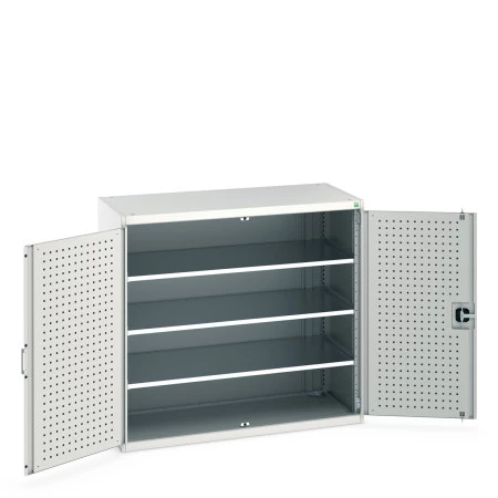 40022048 - Armoire CUBIO SMF-13612-11 - Avec Portes Perfo et 3 Tablettes - LxPxH 1300x650x1200mm - Gris Clair RAL 7035 40022048 - Armoire CUBIO SMF-13612-11 - Avec Portes Perfo et 3 Tablettes - LxPxH 1300x650x1200mm - Gris Clair RAL 7035