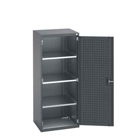 40019158 - Armoire CUBIO SMF-6616-11 - Avec Portes Perfo et 3 Tablettes - LxPxH 650x650x1600mm - Full Gris Anthracite RAL 7016 40019158 - Armoire CUBIO SMF-6616-11 - Avec Portes Perfo et 3 Tablettes - LxPxH 650x650x1600mm - Full Gris Anthracite RAL 7016