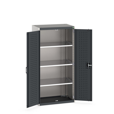 40012081 - Armoire CUBIO SMF-8516-11 - Avec Portes Perfo et 3 Tablettes - LxPxH 800x525x1600mm - Gris Anthracite RAL 7016 40012081 - Armoire CUBIO SMF-8516-11 - Avec Portes Perfo et 3 Tablettes - LxPxH 800x525x1600mm - Gris Anthracite RAL 7016