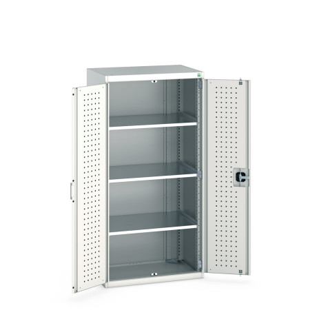 40012081 - Armoire CUBIO SMF-8516-11 - Avec Portes Perfo et 3 Tablettes - LxPxH 800x525x1600mm - Gris Clair RAL 7035 40012081 - Armoire CUBIO SMF-8516-11 - Avec Portes Perfo et 3 Tablettes - LxPxH 800x525x1600mm - Gris Clair RAL 7035