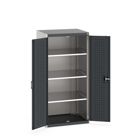 40020114 - Armoire CUBIO SMF-8616-11 - Avec Portes Perfo et 3 Tablettes - LxPxH 800x650x1600mm - Gris Anthracite RAL 7016 40020114 - Armoire CUBIO SMF-8616-11 - Avec Portes Perfo et 3 Tablettes - LxPxH 800x650x1600mm - Gris Anthracite RAL 7016