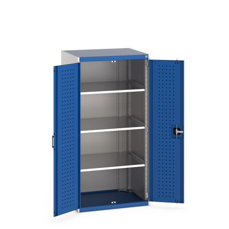 40020114 - Armoire CUBIO SMF-8616-11 - Avec Portes Perfo et 3 Tablettes - LxPxH 800x650x1600mm - Bleu Gentiane RAL 5010 40020114 - Armoire CUBIO SMF-8616-11 - Avec Portes Perfo et 3 Tablettes - LxPxH 800x650x1600mm - Bleu Gentiane RAL 5010