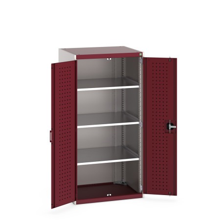 40020114 - Armoire CUBIO SMF-8616-11 - Avec Portes Perfo et 3 Tablettes - LxPxH 800x650x1600mm - Rouge Pourpre RAL 3004 40020114 - Armoire CUBIO SMF-8616-11 - Avec Portes Perfo et 3 Tablettes - LxPxH 800x650x1600mm - Rouge Pourpre RAL 3004