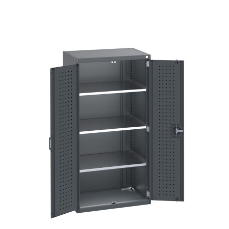 40020114 - Armoire CUBIO SMF-8616-11 - Avec Portes Perfo et 3 Tablettes - LxPxH 800x650x1600mm - Full Gris Anthracite RAL 7016 40020114 - Armoire CUBIO SMF-8616-11 - Avec Portes Perfo et 3 Tablettes - LxPxH 800x650x1600mm - Full Gris Anthracite RAL 7016