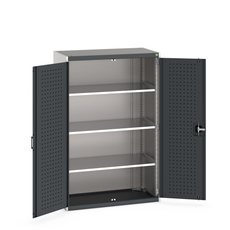 40013050 - Armoire CUBIO SMF-10516-11 - Avec Portes Perfo et 3 Tablettes - LxPxH 1050x525x1600mm - Gris Anthracite RAL 7016 40013050 - Armoire CUBIO SMF-10516-11 - Avec Portes Perfo et 3 Tablettes - LxPxH 1050x525x1600mm - Gris Anthracite RAL 7016