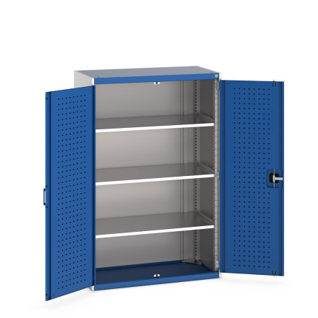 40013050 - Armoire CUBIO SMF-10516-11 - Avec Portes Perfo et 3 Tablettes - LxPxH 1050x525x1600mm - Bleu Gentiane RAL 5010 40013050 - Armoire CUBIO SMF-10516-11 - Avec Portes Perfo et 3 Tablettes - LxPxH 1050x525x1600mm - Bleu Gentiane RAL 5010