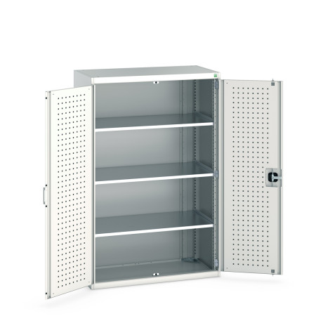 40013050 - Armoire CUBIO SMF-10516-11 - Avec Portes Perfo et 3 Tablettes - LxPxH 1050x525x1600mm - Gris Clair RAL 7035 40013050 - Armoire CUBIO SMF-10516-11 - Avec Portes Perfo et 3 Tablettes - LxPxH 1050x525x1600mm - Gris Clair RAL 7035