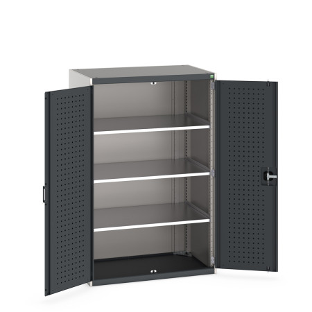40021098 - Armoire CUBIO SMF-10616-11 - Avec Portes Perfo et 3 Tablettes - LxPxH 1050x650x1600mm - Gris Anthracite RAL 7016 40021098 - Armoire CUBIO SMF-10616-11 - Avec Portes Perfo et 3 Tablettes - LxPxH 1050x650x1600mm - Gris Anthracite RAL 7016