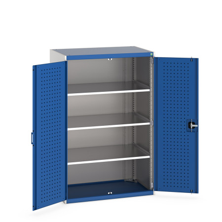 40021098 - Armoire CUBIO SMF-10616-11 - Avec Portes Perfo et 3 Tablettes - LxPxH 1050x650x1600mm - Bleu Gentiane RAL 5010 40021098 - Armoire CUBIO SMF-10616-11 - Avec Portes Perfo et 3 Tablettes - LxPxH 1050x650x1600mm - Bleu Gentiane RAL 5010