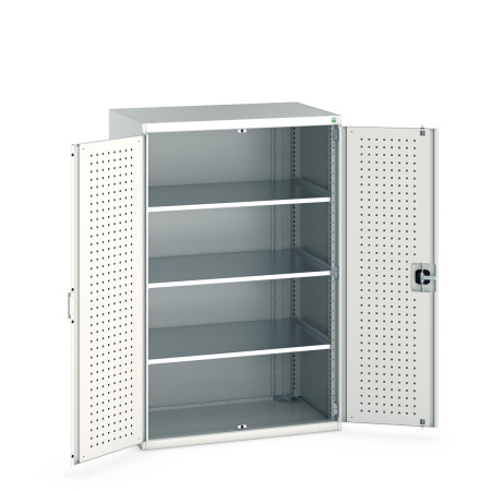 40021098 - Armoire CUBIO SMF-10616-11 - Avec Portes Perfo et 3 Tablettes - LxPxH 1050x650x1600mm - Gris Clair RAL 7035 40021098 - Armoire CUBIO SMF-10616-11 - Avec Portes Perfo et 3 Tablettes - LxPxH 1050x650x1600mm - Gris Clair RAL 7035