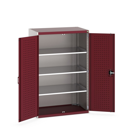 40021098 - Armoire CUBIO SMF-10616-11 - Avec Portes Perfo et 3 Tablettes - LxPxH 1050x650x1600mm - Rouge Pourpre RAL 3004 40021098 - Armoire CUBIO SMF-10616-11 - Avec Portes Perfo et 3 Tablettes - LxPxH 1050x650x1600mm - Rouge Pourpre RAL 3004