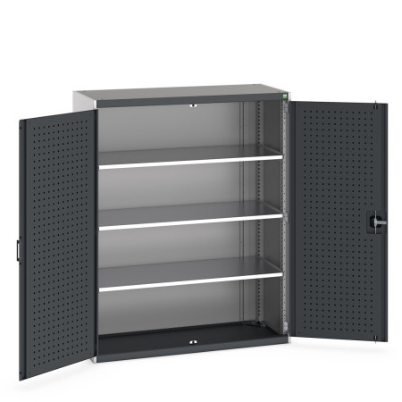 40014050 - Armoire CUBIO SMF-13516-11 - Avec Portes Perfo et 3 Tablettes - LxPxH 1300x525x1600mm - Gris Anthracite RAL 7016 40014050 - Armoire CUBIO SMF-13516-11 - Avec Portes Perfo et 3 Tablettes - LxPxH 1300x525x1600mm - Gris Anthracite RAL 7016