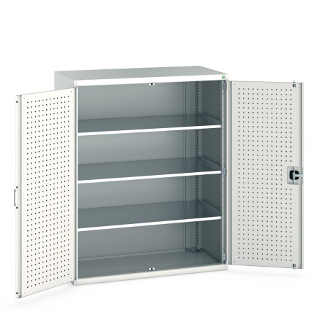 40022050 - Armoire CUBIO SMF-13616-11 - Avec Portes Perfo et 3 Tablettes - LxPxH 1300x650x1600mm - Gris Clair RAL 7035 40022050 - Armoire CUBIO SMF-13616-11 - Avec Portes Perfo et 3 Tablettes - LxPxH 1300x650x1600mm - Gris Clair RAL 7035