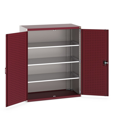40022050 - Armoire CUBIO SMF-13616-11 - Avec Portes Perfo et 3 Tablettes - LxPxH 1300x650x1600mm - Rouge Pourpre RAL 3004 40022050 - Armoire CUBIO SMF-13616-11 - Avec Portes Perfo et 3 Tablettes - LxPxH 1300x650x1600mm - Rouge Pourpre RAL 3004