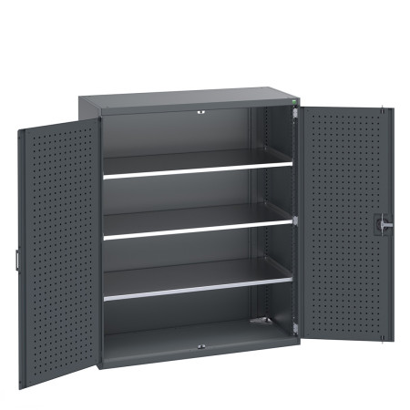 40022050 - Armoire CUBIO SMF-13616-11 - Avec Portes Perfo et 3 Tablettes - LxPxH 1300x650x1600mm - Full Gris Anthracite RAL 7016 40022050 - Armoire CUBIO SMF-13616-11 - Avec Portes Perfo et 3 Tablettes - LxPxH 1300x650x1600mm - Full Gris Anthracite RAL 7016