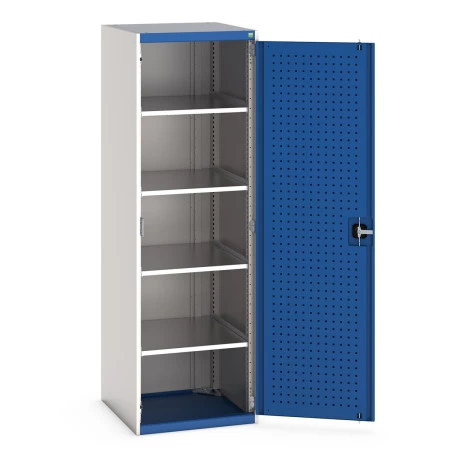 40019125 - Armoire CUBIO SMF-6620-12 - Avec Portes Perfo et 4 Tablettes - LxPxH 650x650x2000mm - Bleu Gentiane RAL 5010 40019125 - Armoire CUBIO SMF-6620-12 - Avec Portes Perfo et 4 Tablettes - LxPxH 650x650x2000mm - Bleu Gentiane RAL 5010