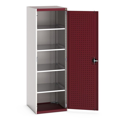 40019125 - Armoire CUBIO SMF-6620-12 - Avec Portes Perfo et 4 Tablettes - LxPxH 650x650x2000mm - Rouge Pourpre RAL 3004 40019125 - Armoire CUBIO SMF-6620-12 - Avec Portes Perfo et 4 Tablettes - LxPxH 650x650x2000mm - Rouge Pourpre RAL 3004
