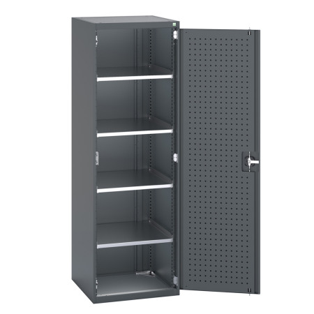 40019125 - Armoire CUBIO SMF-6620-12 - Avec Portes Perfo et 4 Tablettes - LxPxH 650x650x2000mm - Full Gris Anthracite RAL 7016 40019125 - Armoire CUBIO SMF-6620-12 - Avec Portes Perfo et 4 Tablettes - LxPxH 650x650x2000mm - Full Gris Anthracite RAL 7016