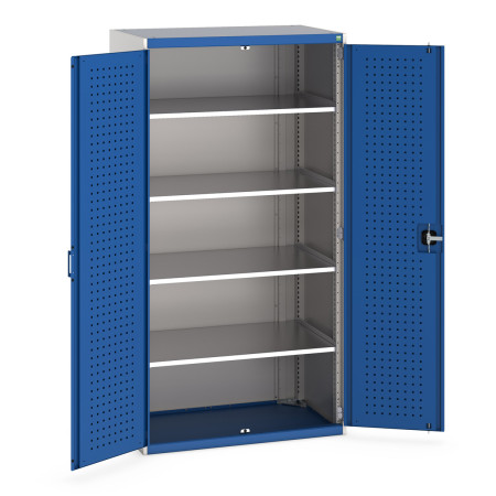 40021101 - Armoire CUBIO SMF-10620-12 - Avec Portes Perfo et 4 Tablettes - LxPxH 1050x650x2000mm - Bleu Gentiane RAL 5010 40021101 - Armoire CUBIO SMF-10620-12 - Avec Portes Perfo et 4 Tablettes - LxPxH 1050x650x2000mm - Bleu Gentiane RAL 5010