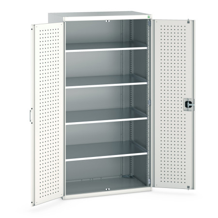 40021101 - Armoire CUBIO SMF-10620-12 - Avec Portes Perfo et 4 Tablettes - LxPxH 1050x650x2000mm - Gris Clair RAL 7035 40021101 - Armoire CUBIO SMF-10620-12 - Avec Portes Perfo et 4 Tablettes - LxPxH 1050x650x2000mm - Gris Clair RAL 7035
