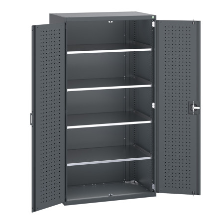 40021101 - Armoire CUBIO SMF-10620-12 - Avec Portes Perfo et 4 Tablettes - LxPxH 1050x650x2000mm - Full Gris Anthracite RAL 7016 40021101 - Armoire CUBIO SMF-10620-12 - Avec Portes Perfo et 4 Tablettes - LxPxH 1050x650x2000mm - Full Gris Anthracite RAL 7016