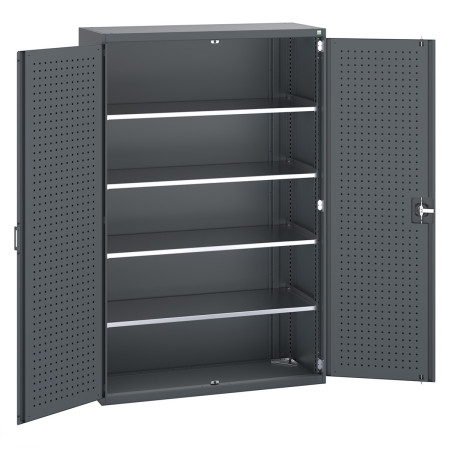 40014053 - Armoire CUBIO SMF-13520-12 - Avec Portes Perfo et 4 Tablettes - LxPxH 1300x525x2000mm - Full Gris Anthracite RAL 7016 40014053 - Armoire CUBIO SMF-13520-12 - Avec Portes Perfo et 4 Tablettes - LxPxH 1300x525x2000mm - Full Gris Anthracite RAL 7016