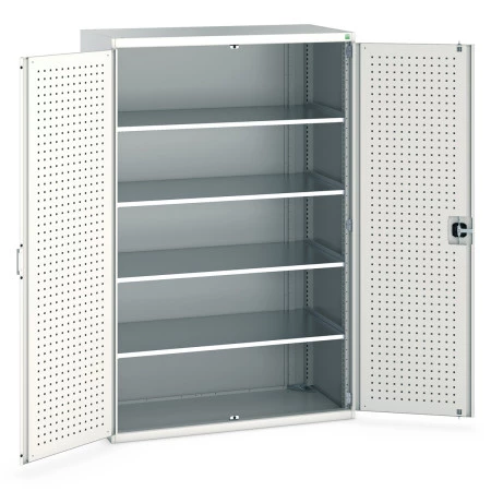 40022053 - Armoire CUBIO SMF-13620-12 - Avec Portes Perfo et 4 Tablettes - LxPxH 1300x650x2000mm - Gris Clair RAL 7035 40022053 - Armoire CUBIO SMF-13620-12 - Avec Portes Perfo et 4 Tablettes - LxPxH 1300x650x2000mm - Gris Clair RAL 7035