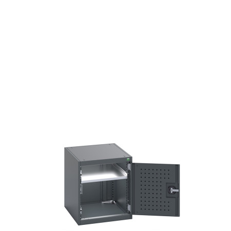 40018110 - Armoire CUBIO SMF-566-11 - Avec Portes Perfo et 1 Tablette - LxPxH 525x650x600mm - Full Gris Anthracite RAL 7016 40018110 - Armoire CUBIO SMF-566-11 - Avec Portes Perfo et 1 Tablette - LxPxH 525x650x600mm - Full Gris Anthracite RAL 7016