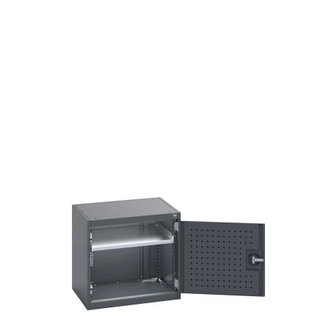 40011060 - Armoire CUBIO SMF-656-11 - Avec Portes Perfo et 1 Tablette - LxPxH 650x525x600mm - Full Gris Anthracite RAL 7016 40011060 - Armoire CUBIO SMF-656-11 - Avec Portes Perfo et 1 Tablette - LxPxH 650x525x600mm - Full Gris Anthracite RAL 7016