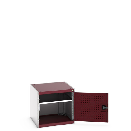 40019118 - Armoire CUBIO SMF-666-11 - Avec Portes Perfo et 1 Tablette - LxPxH 650x650x600mm - Rouge Pourpre RAL 3004 40019118 - Armoire CUBIO SMF-666-11 - Avec Portes Perfo et 1 Tablette - LxPxH 650x650x600mm - Rouge Pourpre RAL 3004