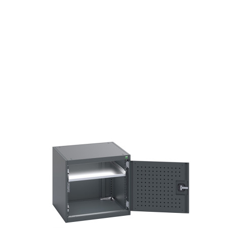 40019118 - Armoire CUBIO SMF-666-11 - Avec Portes Perfo et 1 Tablette - LxPxH 650x650x600mm - Full Gris Anthracite RAL 7016 40019118 - Armoire CUBIO SMF-666-11 - Avec Portes Perfo et 1 Tablette - LxPxH 650x650x600mm - Full Gris Anthracite RAL 7016