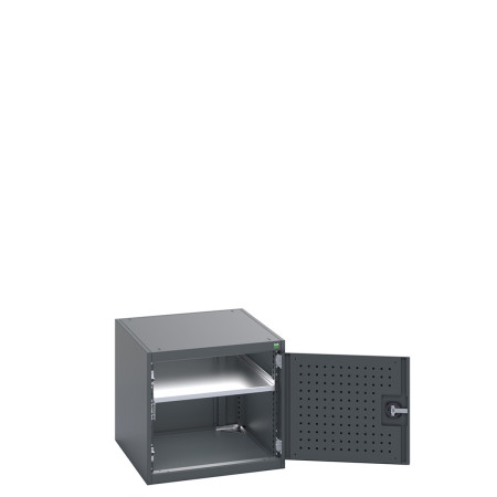 40027098 - Armoire CUBIO SMF-676-11 - Avec Porte Perfo et 1 Tablette - LxPxH 650x750x600mm - Full Gris Anthracite RAL 7016 40027098 - Armoire CUBIO SMF-676-11 - Avec Porte Perfo et 1 Tablette - LxPxH 650x750x600mm - Full Gris Anthracite RAL 7016