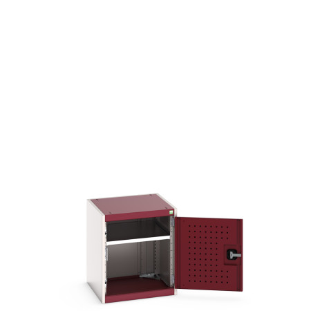 40010095 - Armoire CUBIO SMF-556-11 - Avec Portes Perfo et 1 Tablette - LxPxH 525x525x600mm - Rouge Pourpre RAL 3004 40010095 - Armoire CUBIO SMF-556-11 - Avec Portes Perfo et 1 Tablette - LxPxH 525x525x600mm - Rouge Pourpre RAL 3004