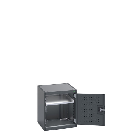 40010095 - Armoire CUBIO SMF-556-11 - Avec Portes Perfo et 1 Tablette - LxPxH 525x525x600mm - Full Gris Anthracite RAL 7016 40010095 - Armoire CUBIO SMF-556-11 - Avec Portes Perfo et 1 Tablette - LxPxH 525x525x600mm - Full Gris Anthracite RAL 7016
