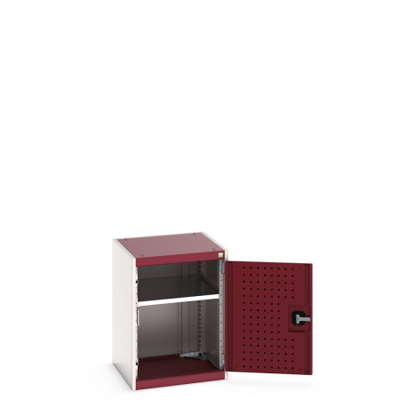 40010096 - Armoire CUBIO SMF-557-11 - Avec Portes Perfo et 1 Tablette - LxPxH 525x525x700mm - Rouge Pourpre RAL 3004 40010096 - Armoire CUBIO SMF-557-11 - Avec Portes Perfo et 1 Tablette - LxPxH 525x525x700mm - Rouge Pourpre RAL 3004