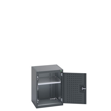 40010096 - Armoire CUBIO SMF-557-11 - Avec Portes Perfo et 1 Tablette - LxPxH 525x525x700mm - Full Gris Anthracite RAL 7016 40010096 - Armoire CUBIO SMF-557-11 - Avec Portes Perfo et 1 Tablette - LxPxH 525x525x700mm - Full Gris Anthracite RAL 7016