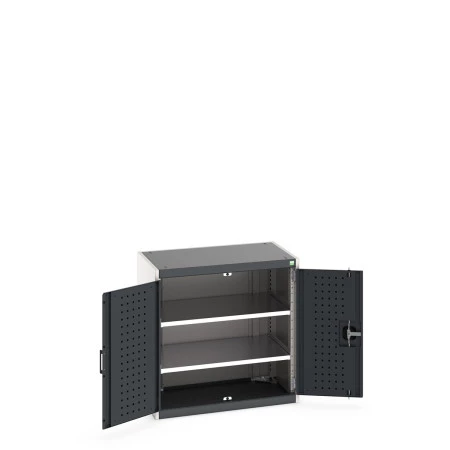 40012077 - Armoire CUBIO SMF-858-11 - Avec Portes Perfo et 2 Tablettes - LxPxH 800x525x800mm - Gris Anthracite RAL 7016 40012077 - Armoire CUBIO SMF-858-11 - Avec Portes Perfo et 2 Tablettes - LxPxH 800x525x800mm - Gris Anthracite RAL 7016