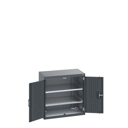 40012077 - Armoire CUBIO SMF-858-11 - Avec Portes Perfo et 2 Tablettes - LxPxH 800x525x800mm - Full Gris Anthracite RAL 7016 40012077 - Armoire CUBIO SMF-858-11 - Avec Portes Perfo et 2 Tablettes - LxPxH 800x525x800mm - Full Gris Anthracite RAL 7016