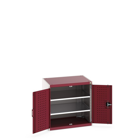 40020110 - Armoire CUBIO SMF-868-11 - Avec Portes Perfo et 2 Tablettes - LxPxH 800x650x800mm - Rouge Pourpre RAL 3004 40020110 - Armoire CUBIO SMF-868-11 - Avec Portes Perfo et 2 Tablettes - LxPxH 800x650x800mm - Rouge Pourpre RAL 3004