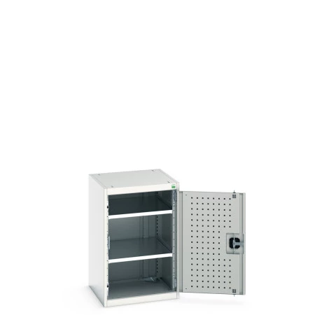 40010097 - Armoire CUBIO SMF-558-11 - Avec Portes Perfo et 2 Tablettes - LxPxH 525x525x800mm - Gris Clair RAL 7035 40010097 - Armoire CUBIO SMF-558-11 - Avec Portes Perfo et 2 Tablettes - LxPxH 525x525x800mm - Gris Clair RAL 7035